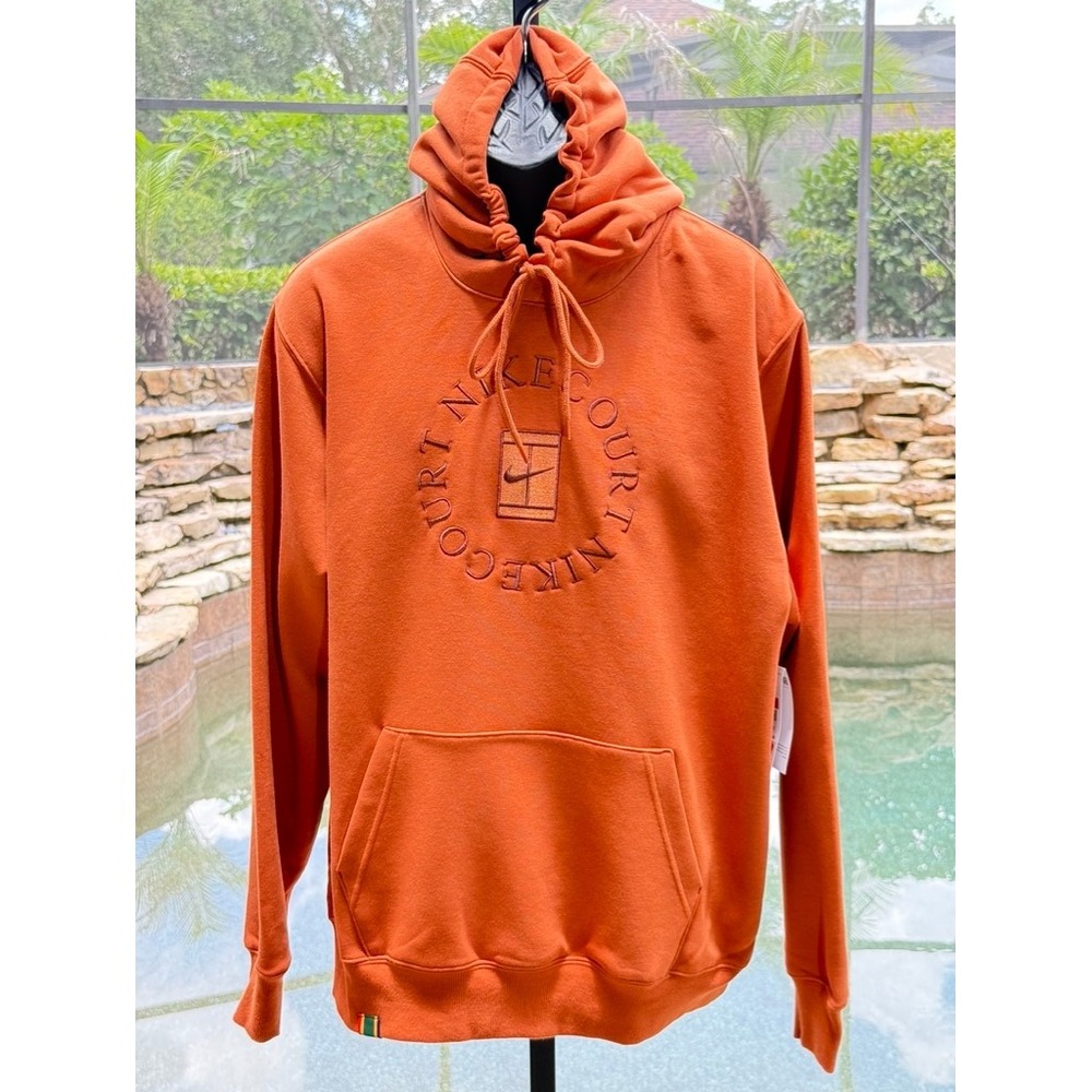 NikeCourt Heritage Tennis Hoodie Burnt Orange DA5711-825 Men Size L NEW